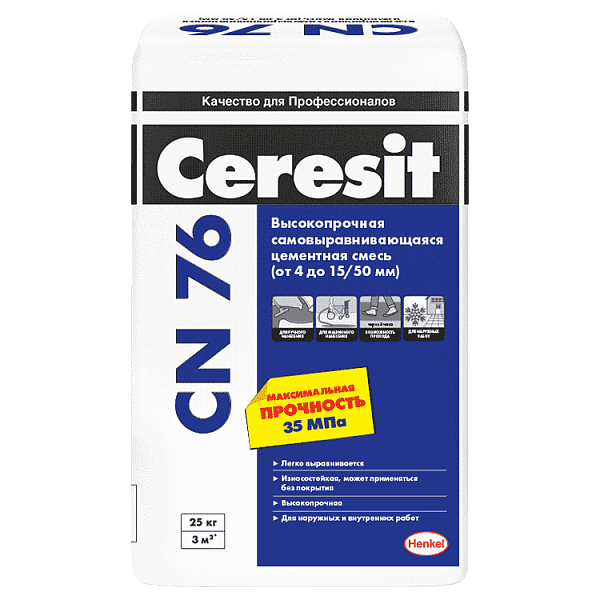 Самовыравнивающаяся цементная смесь Ceresit CN 76 25 кг