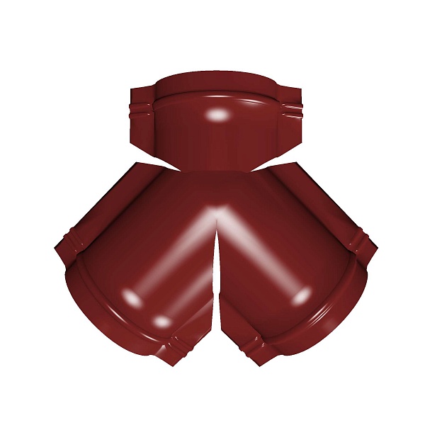 Тройник Y малого конька полукруглого Satin с пленкой RAL 3011 коричнево-красный